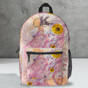 Sac À Dos Imprimé Artisan doux dégradé aquarelle ligne d'encre