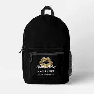 Sac À Dos Imprimé Artiste Maquilleur Professionnel Gold Kiss