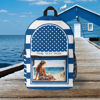 Sac À Dos Imprimé Artistic Rétro Nautique