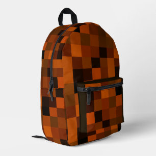 Sac À Dos Imprimé Artistique Doux Chaud Coloré Rétro Plaid Brown