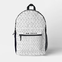 ASL American Sign Language I Am Sourd Backpack