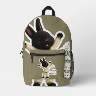 Sac à dos imprimé autocollant de lapin étirement d