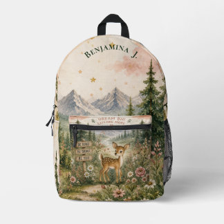 Sac À Dos Imprimé Aventure de faon de montagne de fleur sauvage Nom 