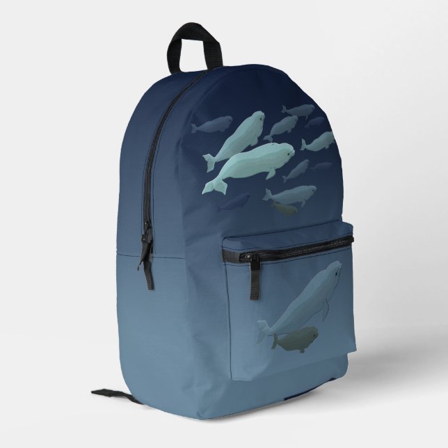 Sac À Dos Imprimé Backpacks d'art Beluga Whale - Personnaliser (Coin arrière gauche)