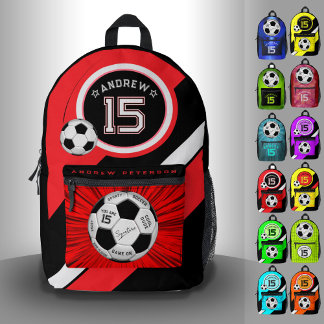 Sac À Dos Imprimé Balle de Football Moderne Rouge Étape Modifiable