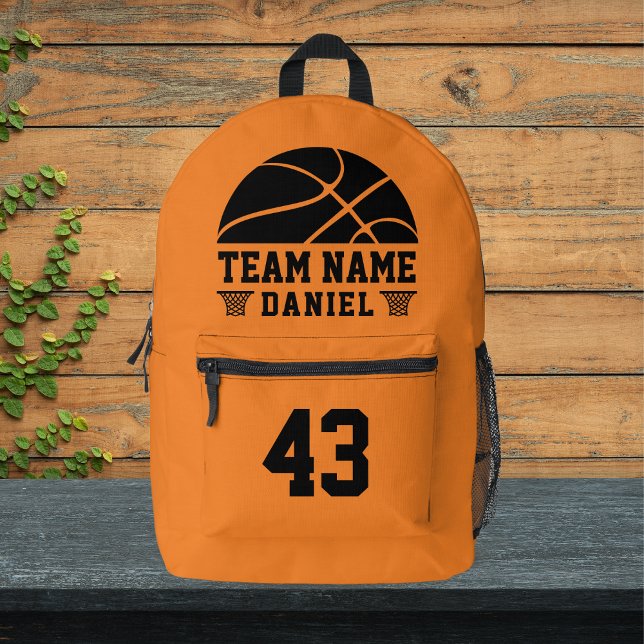 Sac À Dos Imprimé Ballon de Basket Drôle Nom de Joueur Personnalisé  (Créateur téléchargé)