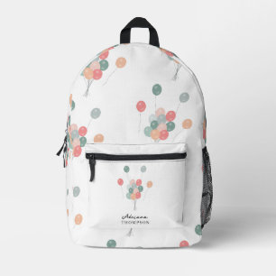 Sac À Dos Imprimé Ballons de fête Pastel coloré Nom personnalisé Éco