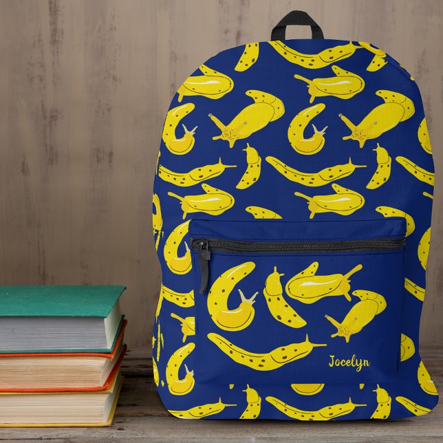 Sac À Dos Imprimé Banane bouts jaune vif, Royal Bleu motif (Créateur téléchargé)