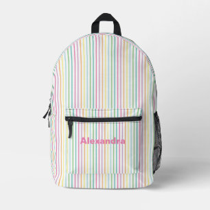 Sac À Dos Imprimé Bande arc-en-ciel avec nom