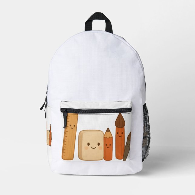Sac À Dos Imprimé Beau Outils Scolaires - Très Transparent (Recto)