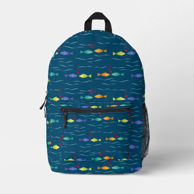 Sac À Dos Imprimé Beau poisson de mer en amour (Recto)