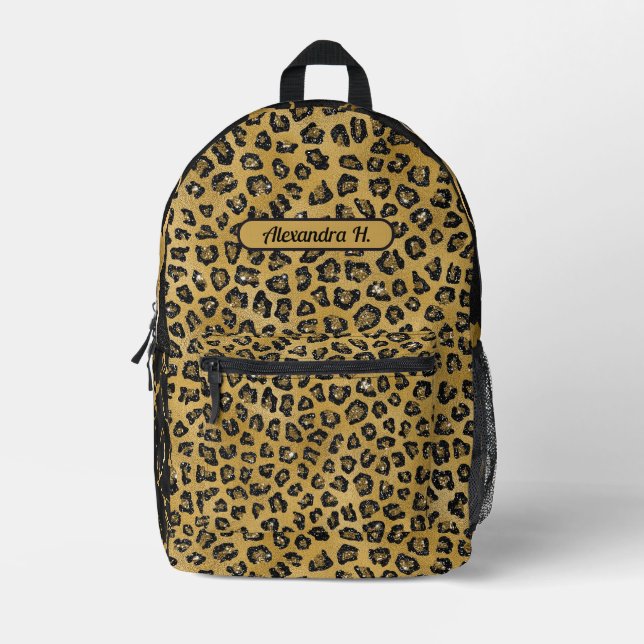 Sac À Dos Imprimé Belle glamour noir et or (Recto)
