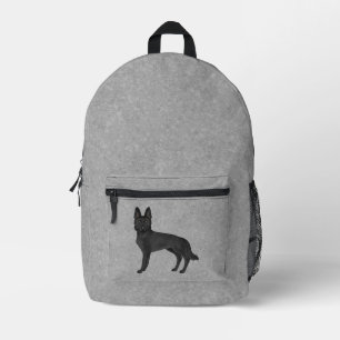 Sac À Dos Imprimé Berger Allemand Noir Cute Dessin Sur Gray