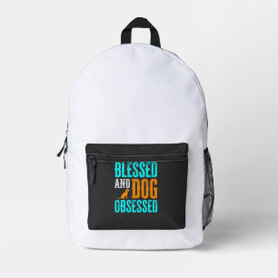 Sac À Dos Imprimé Bienheureux et obsédé de chien amateur de chien