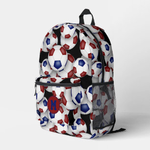 Sac À Dos Imprimé billes de football bleu marron motif monogrammed