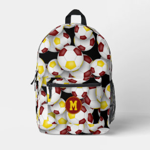 Sac À Dos Imprimé billes de football en or marron motif monogrammed