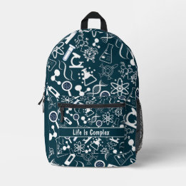 Sac À Dos Imprimé biochimie turquoise moderne la vie est complexe