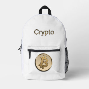 Sac à dos imprimé Bitcoin doré