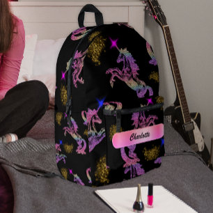 Sac À Dos Imprimé Black Magic Arc-en-ciel cristal Unicornes