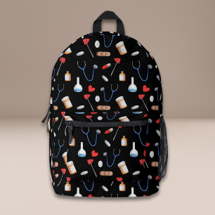 Sac À Dos Imprimé Black Médicale Équipement Motif Docteur Infirmière