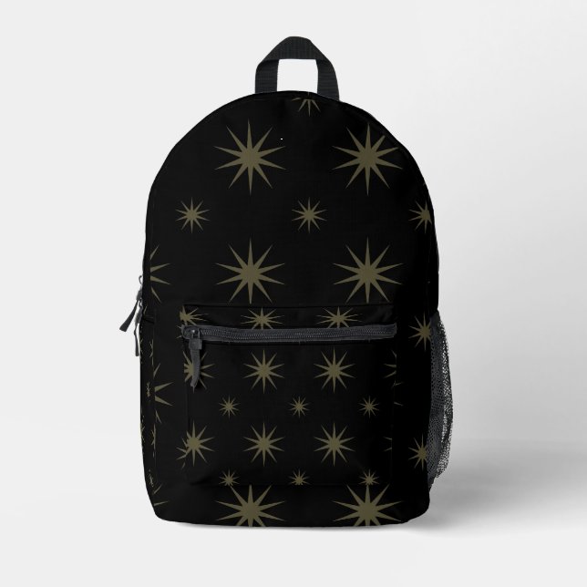 Sac À Dos Imprimé Black Stars Pattern Pastel Constellation for Kids (Recto)