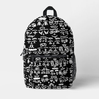 Sac À Dos Imprimé Black & White Abstract Doodle Backpack – Modern Mi
