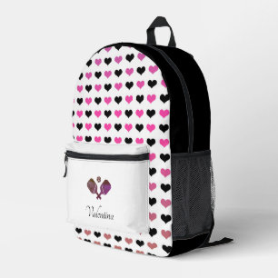 Sac À Dos Imprimé Black White Rose Hearts Motif Modern Pickleball