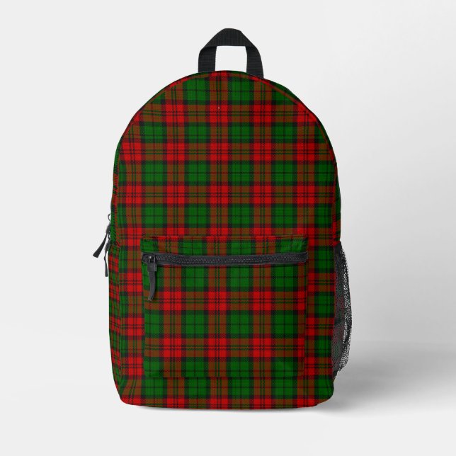 Sac À Dos Imprimé Blackwatch Campbell Tartan Red Green Plaid (Recto)