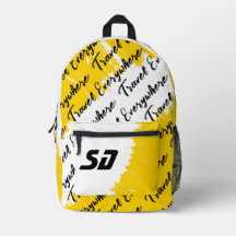 Blanc brossé jaune noir avec initiales