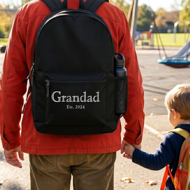 Sac À Dos Imprimé Blanc Gras Minimal Grand-père Établis  (Créateur téléchargé)