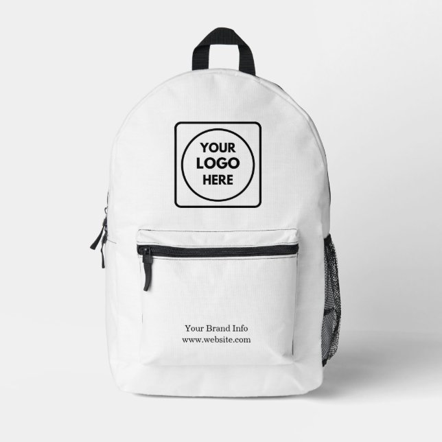 Sac À Dos Imprimé Blanc minimaliste | Conception de logo d'entrepris (Recto)