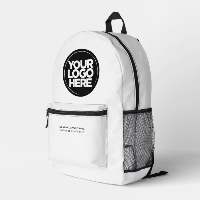 Sac À Dos Imprimé BLANCHE | Logo et texte personnalisés (Coin arrière droit)