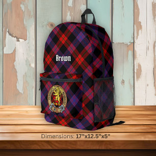 Sac À Dos Imprimé Blason de Clan Brown sur tartan