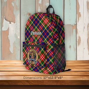Sac À Dos Imprimé Blason de Clan Christie sur tartan