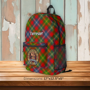 Sac À Dos Imprimé Blason de Clan Forrester sur tartan