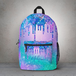 Sac À Dos Imprimé Bleu chic pourpre ombre parties scintillant goutte