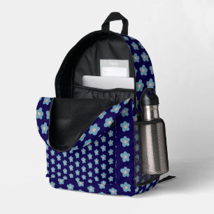 Sac À Dos Imprimé Bleu doux fleuris sur la marine
