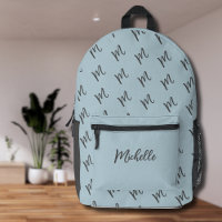 Bleu pastel et gris foncé | Nom de la calligraphie