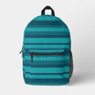 Sac À Dos Imprimé bleu turquoise nuances rayées motif vertical