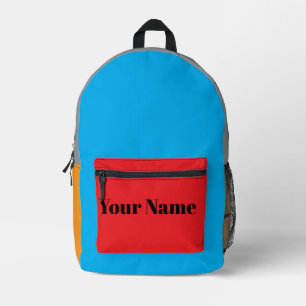 Sac À Dos Imprimé Bloc de couleur rétro nom personnalisé
