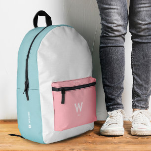 Sac À Dos Imprimé Bloc de couleur rose ciel bleu pastel élégant