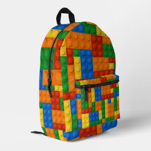 Sac À Dos Imprimé Blocs de construction Motif peau Jouet Briques de 