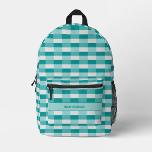 Sac À Dos Imprimé Blocs de couleur nuances de sarcelle avec gris cla