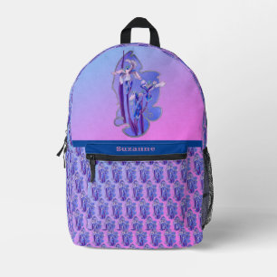 Sac À Dos Imprimé Blue Irises Floral Art Personnalisé