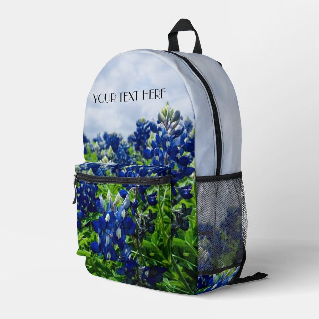 Sac À Dos Imprimé Bluebonnets Blue Flowers Texas texan Floral (Coin arrière droit)