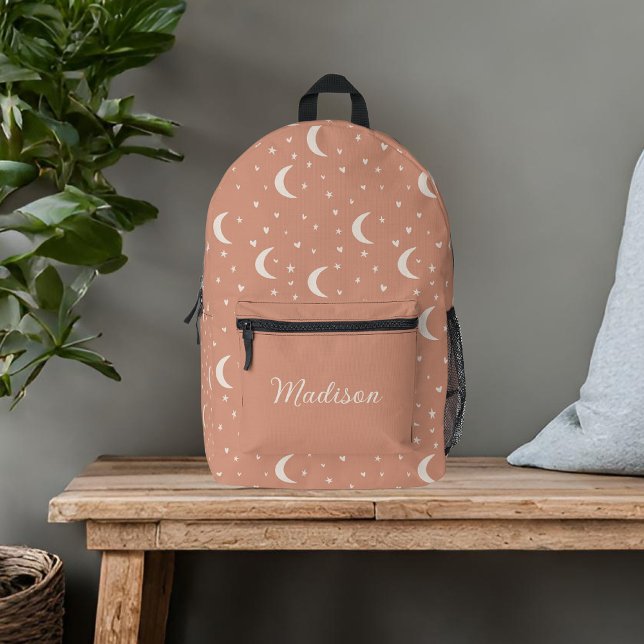 Sac À Dos Imprimé Bohème Neutre Nom personnalisé (Créateur téléchargé)
