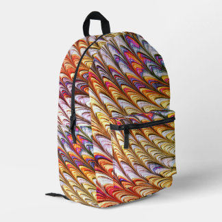 Sac À Dos Imprimé Bohème Psychédélique Colorée Vagues Art Abstrait