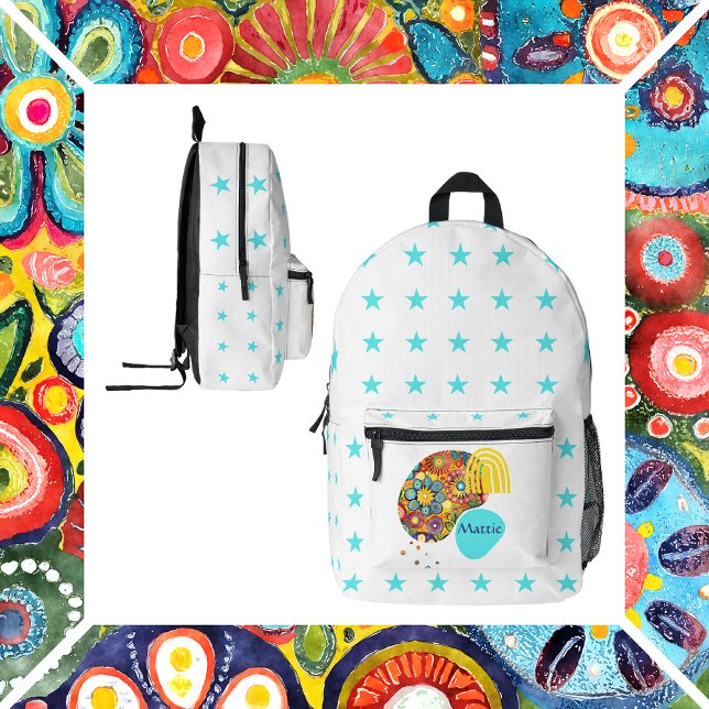 Sac À Dos Imprimé Boho abstrait design floral (Créateur téléchargé)