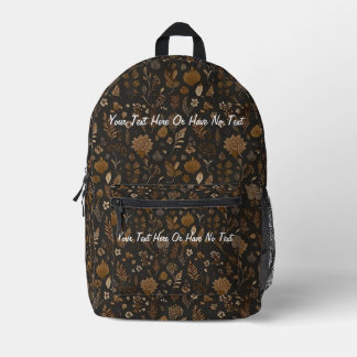 Sac À Dos Imprimé Boho classique Brown Floral foncé Moody Cottagecor