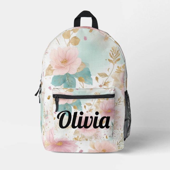 Sac À Dos Imprimé Boho Floral Aesthetic backpack (Recto)